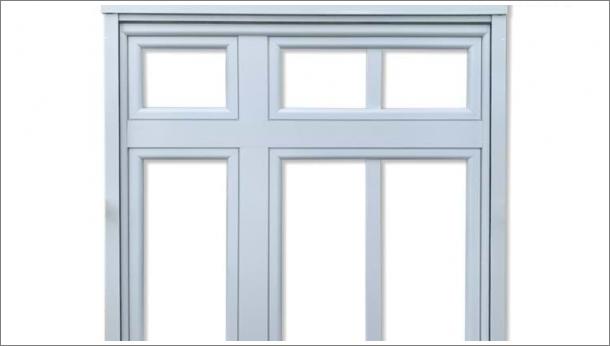 Drvo Aluminijum trokrilni prozor sa kapitelom, profil 90mm, troslojno staklo, sa roletnom i komarnikom - stolarija Gradac Ivanjica.